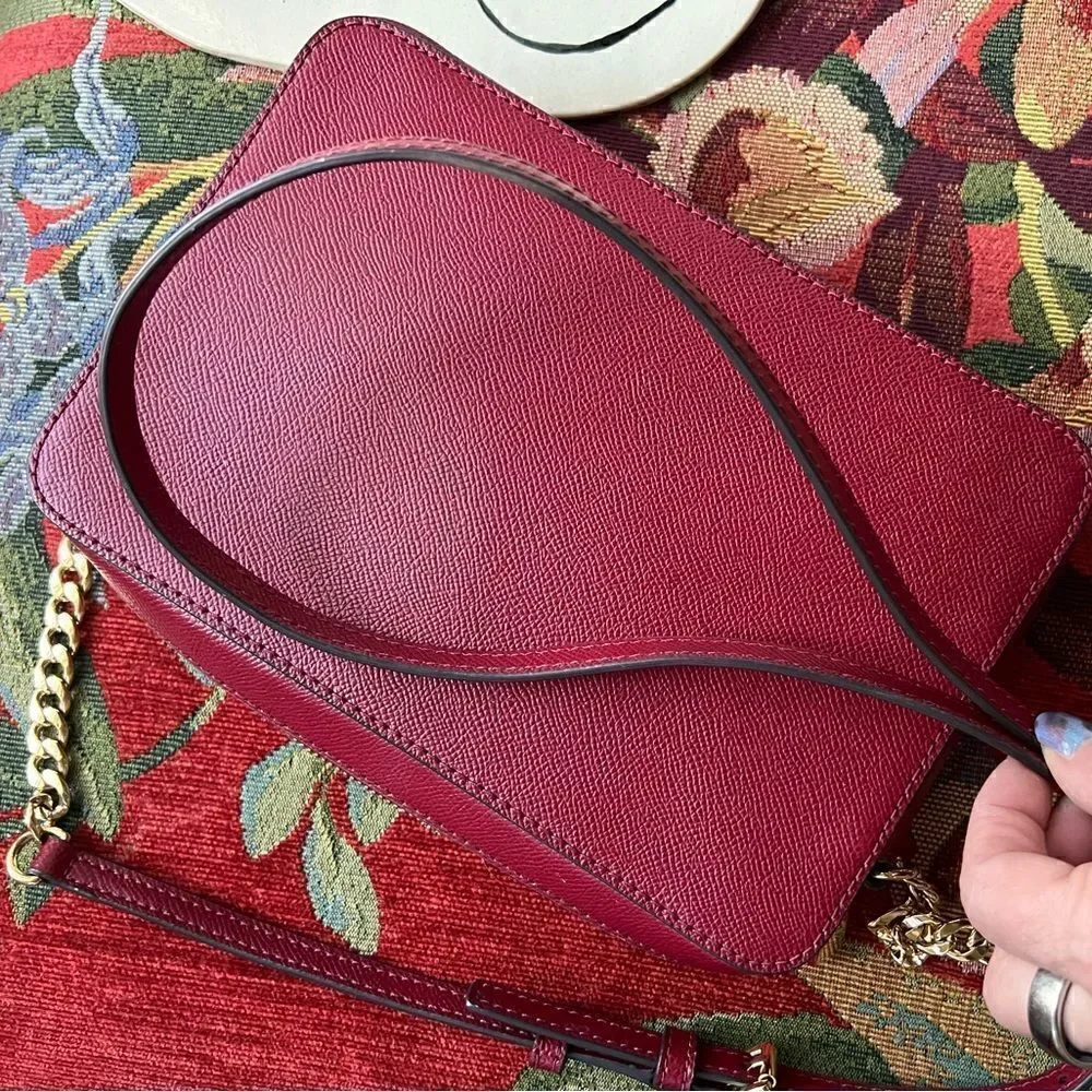Michael Kors Jet Set Saffiano Leather Merlot East West Crossbody Satchel